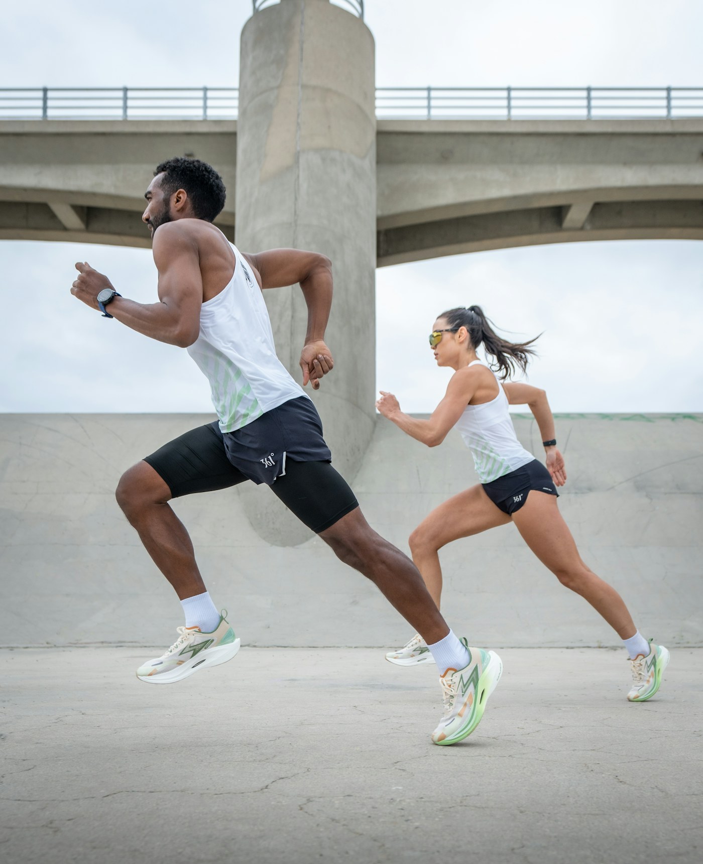 People running together outdoors.